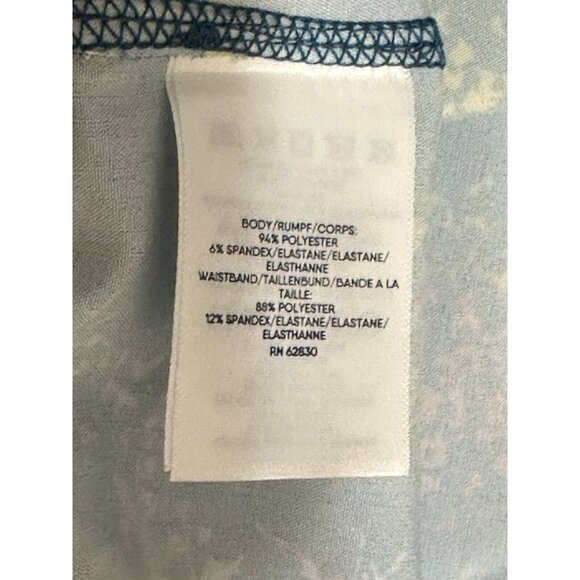 Lands' End Everyday Active Leggings Baltic Teal Color Splotches Zip Pockets Sz L - Picture 8 of 9